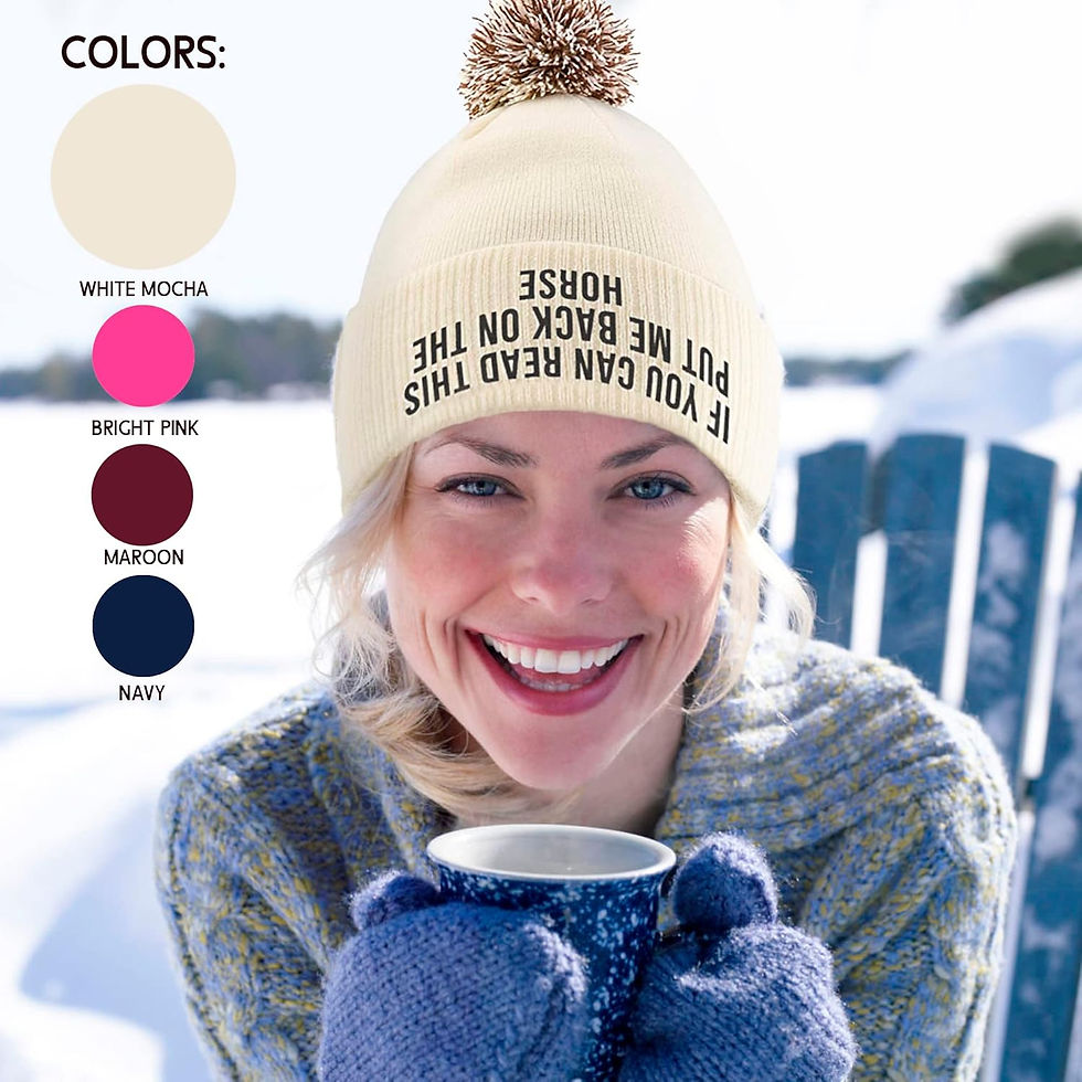 Thumbnail: If You Can Read This Put Me Back On The Horse - Cute Bobble Beanie Hat for Hors