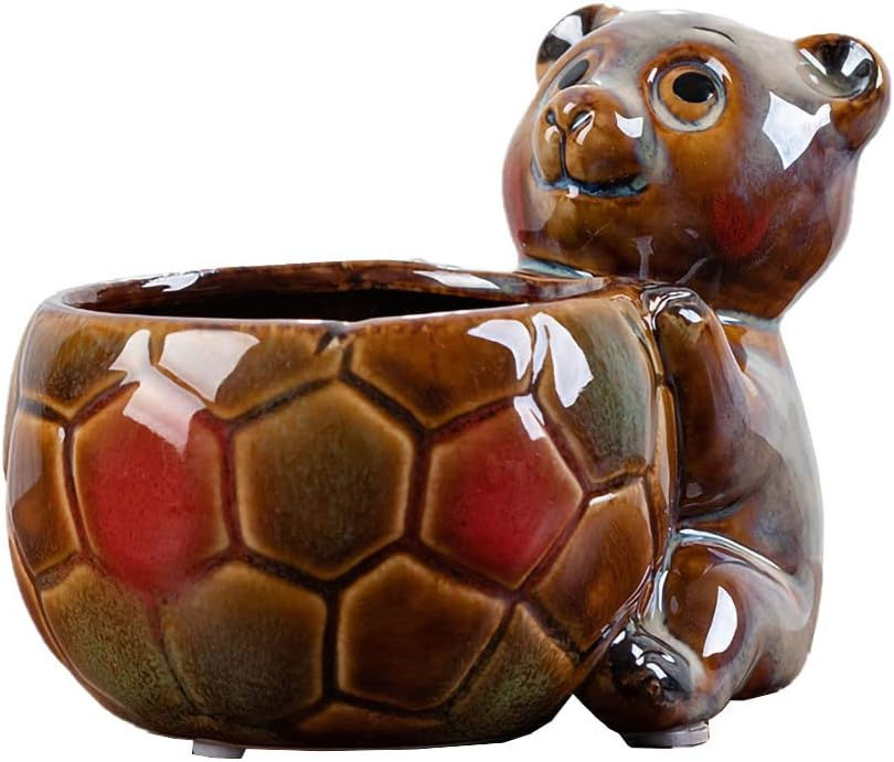 Thumbnail: WAIT FLY Cute Animal Ceramic Flower Pot Succulent Planter-Horse