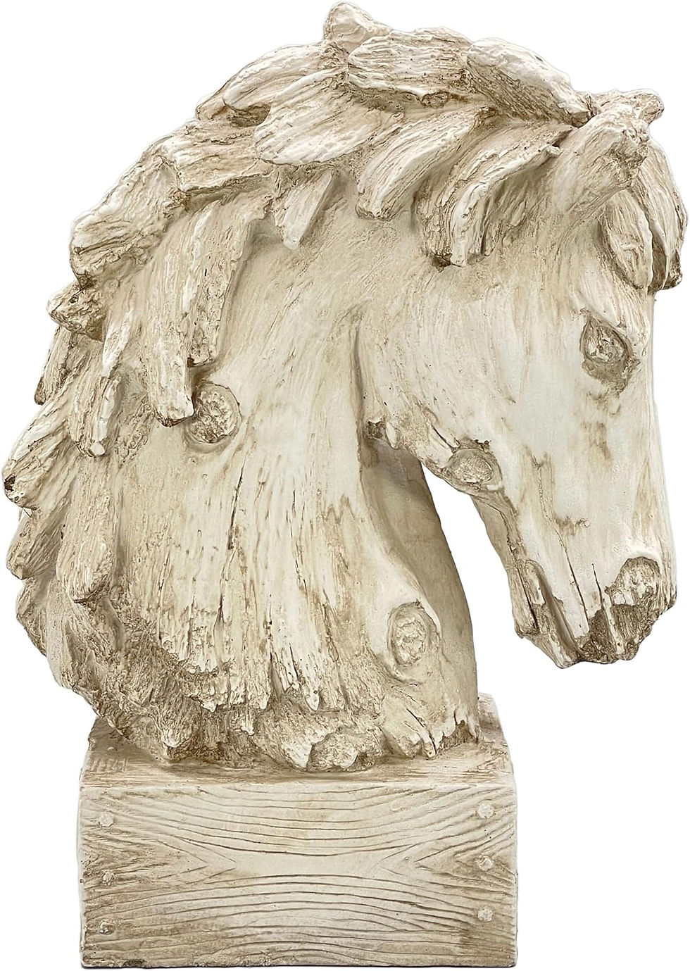 Thumbnail: 18" Horsehead Resin Wood-Look Tabletop Sculpture Mantle Entryway Table Foyer Ho