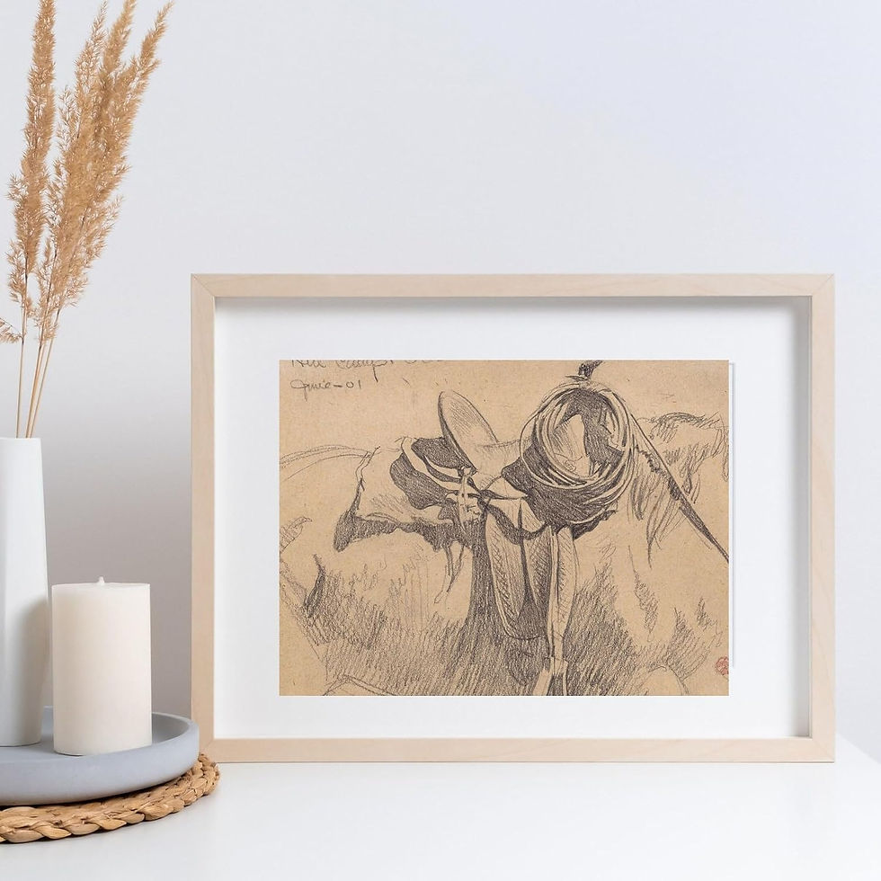 Thumbnail: Abstract Boho Horse Drawing Framed Wall Art, 12x16 in Minimalist Animal One Lin