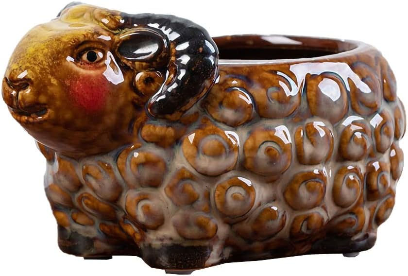 Thumbnail: WAIT FLY Cute Animal Ceramic Flower Pot Succulent Planter-Horse