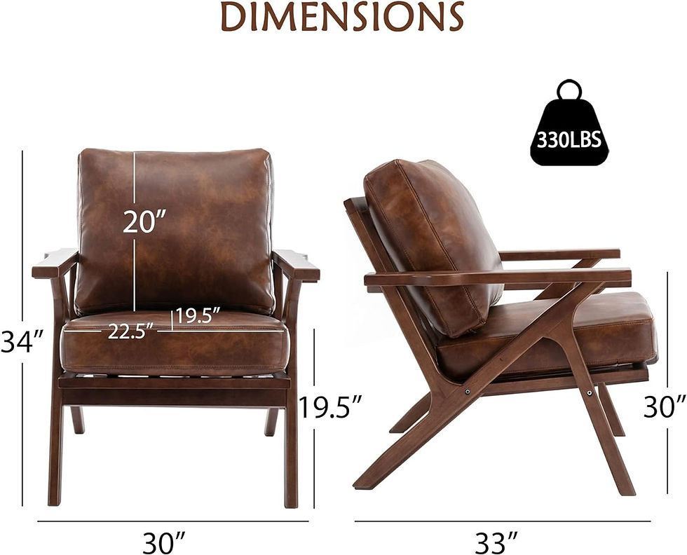 Thumbnail: Bonzy Home Accent Chair, Faux Leather Mid Century Modern Accent Chairs Armchair