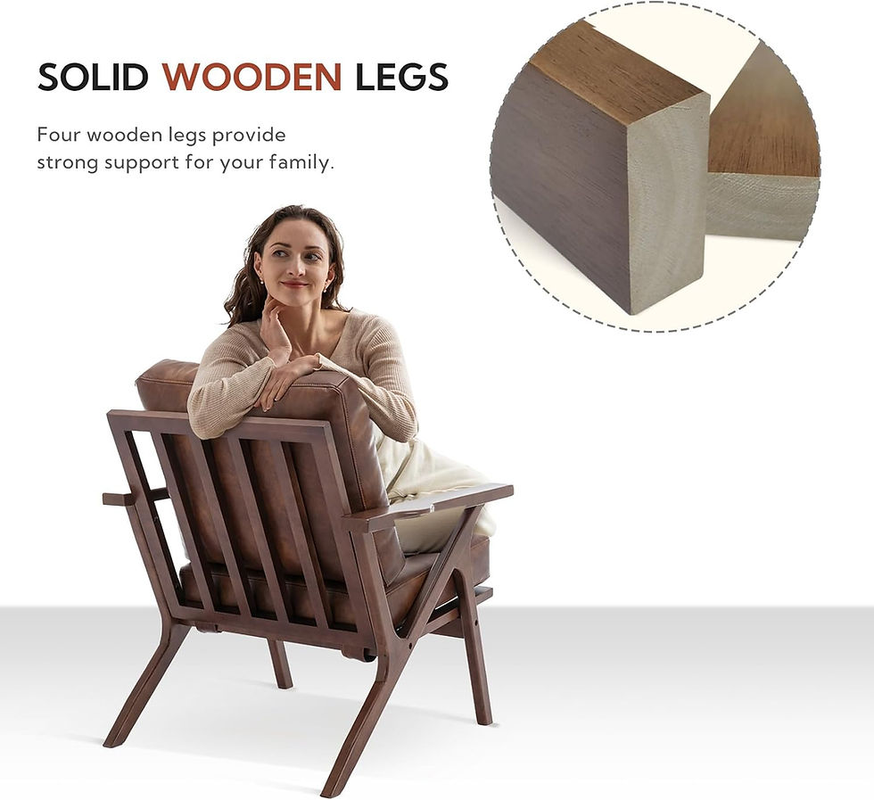 Thumbnail: Bonzy Home Accent Chair, Faux Leather Mid Century Modern Accent Chairs Armchair