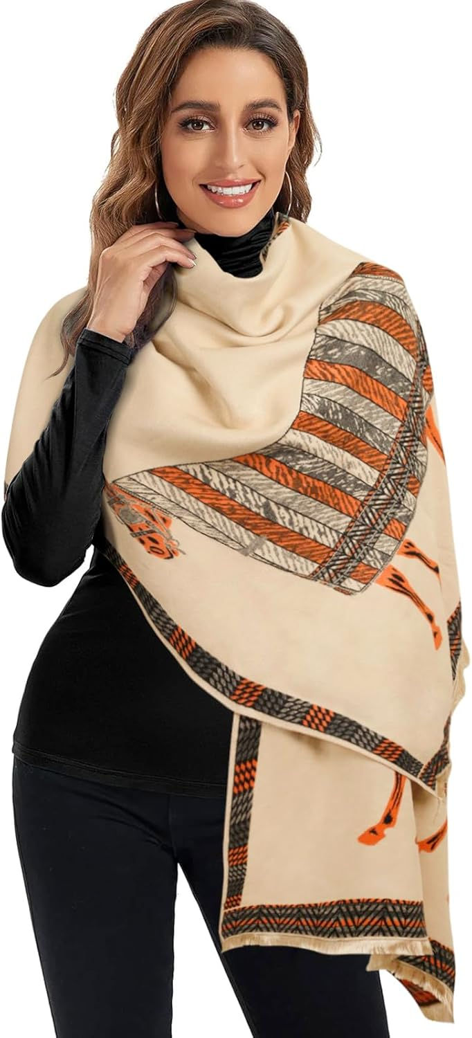 Thumbnail: EXTREE Scarfs for Women Pashmina Silky Shawl Wrap for Evening Dressing Blanket 