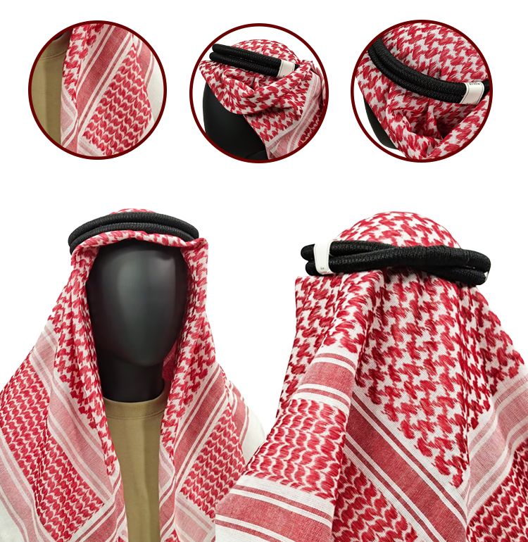 Thumbnail: 2.7.4.Muslim Shemagh Caps Printed Square Scarf Islamic Arab Dubai Saudi Arabian