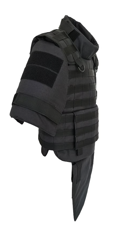Thumbnail: 1.2.9 Black Full Body Armor Plate Carrier MOLLE Vest IIIA Kevlar