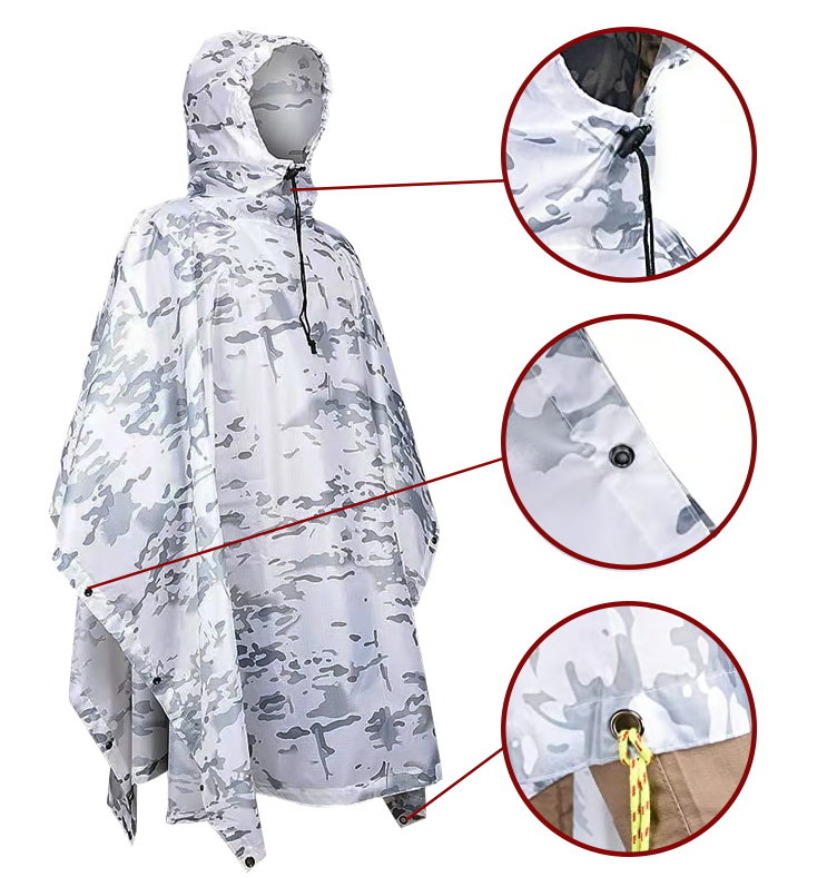 Thumbnail: 3.6.5 Outdoor Military Breathable Camouflage Poncho Raincoat