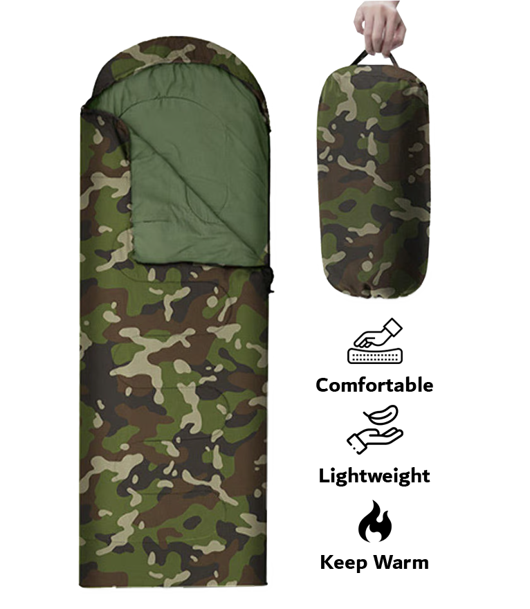 Thumbnail: 3.2.3 Polyester Camouflage Pattern Military Envelope Quilt Style Sleeping Bag wi