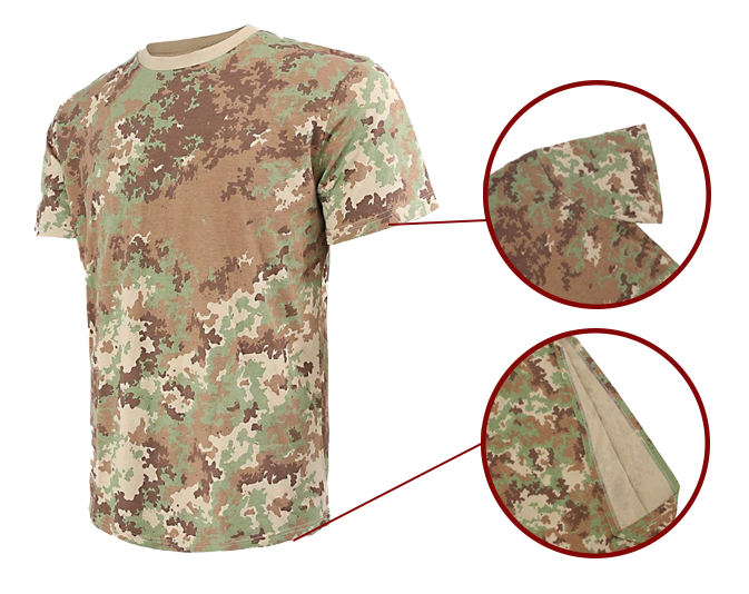Thumbnail: 2.3.6.100% Cotton Round Neck Fitted Sport Camouflage Training T-shirt Men