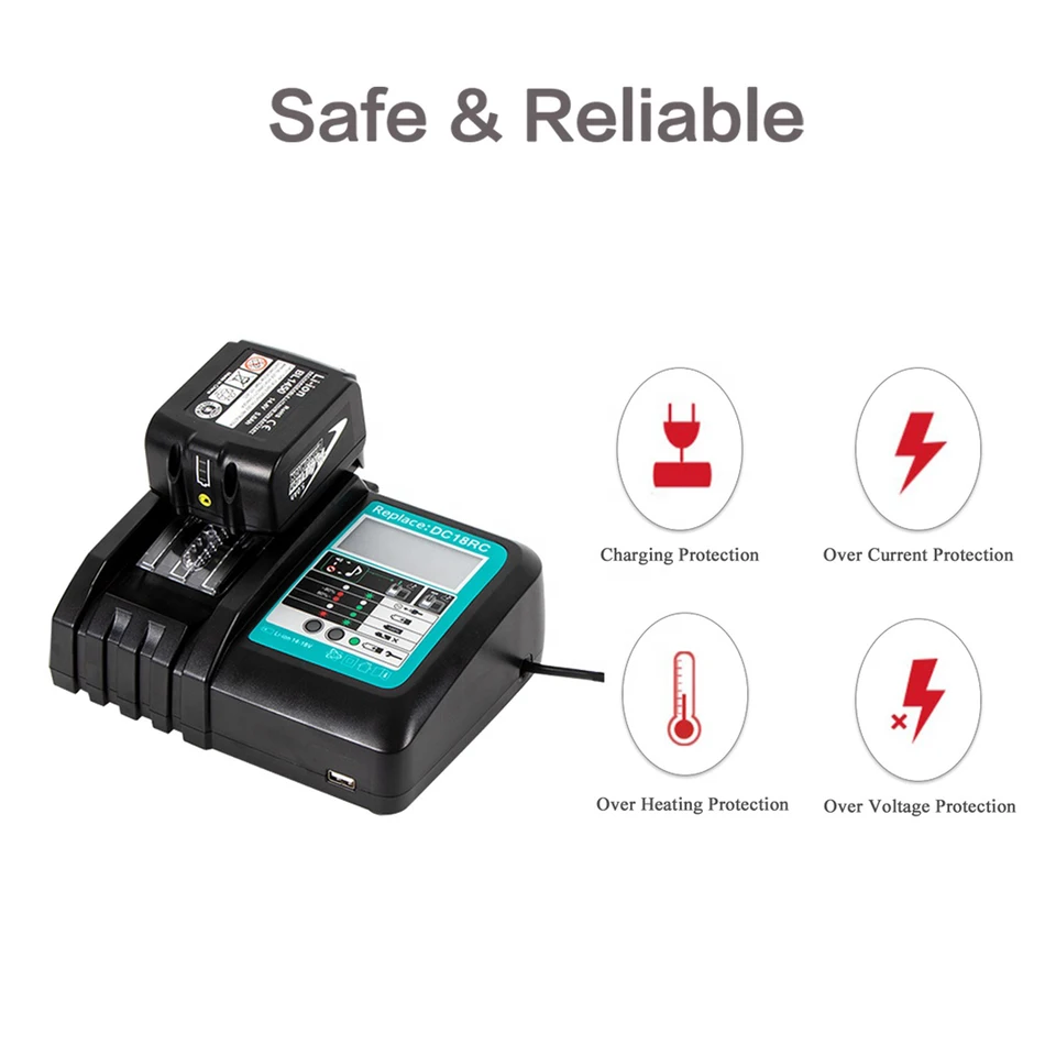 縮圖：Cargador de batería portátil para Makita 18V