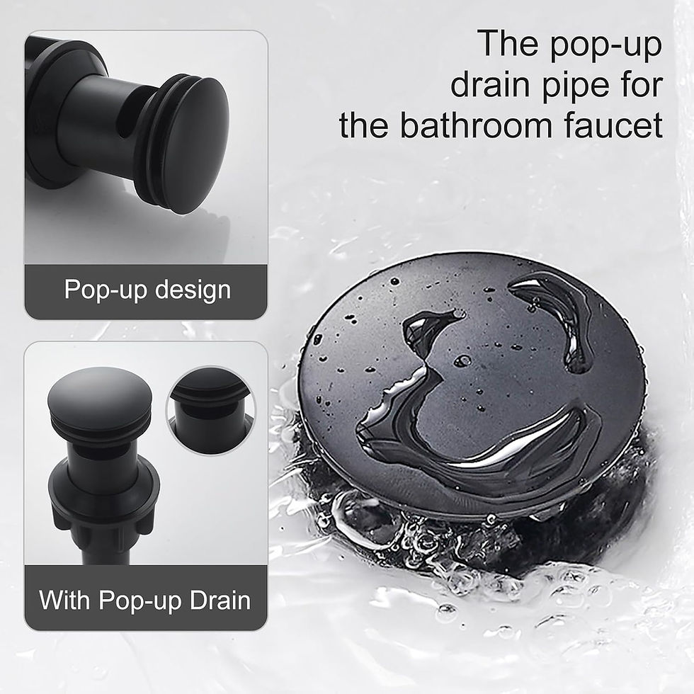 Miniatura: Grifo de baño negro 7.2"de un solo agujero con drenaje