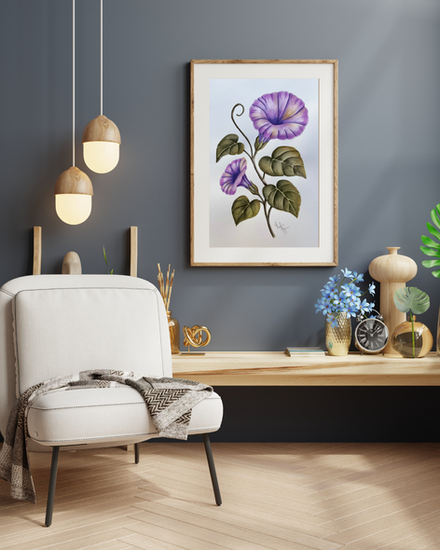 Aquarela - Observação botânica - jitirana (Ipomoea cairica)
