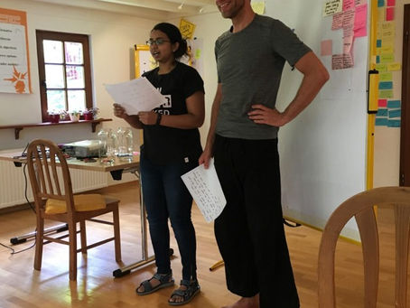 Alena and Jörg on retreat with the Lorenz lab