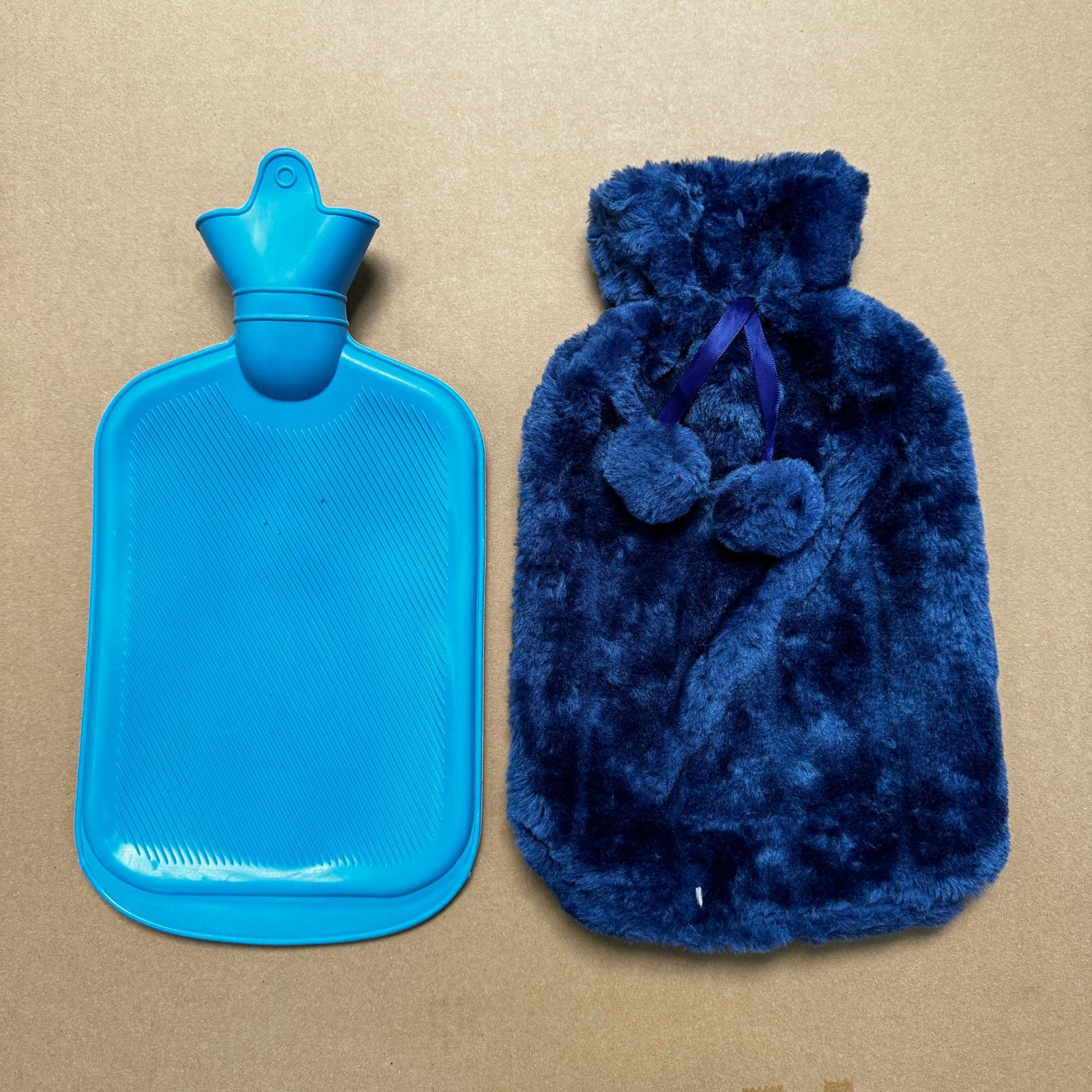 Hot Water Bottle with Fur Fleece Cover