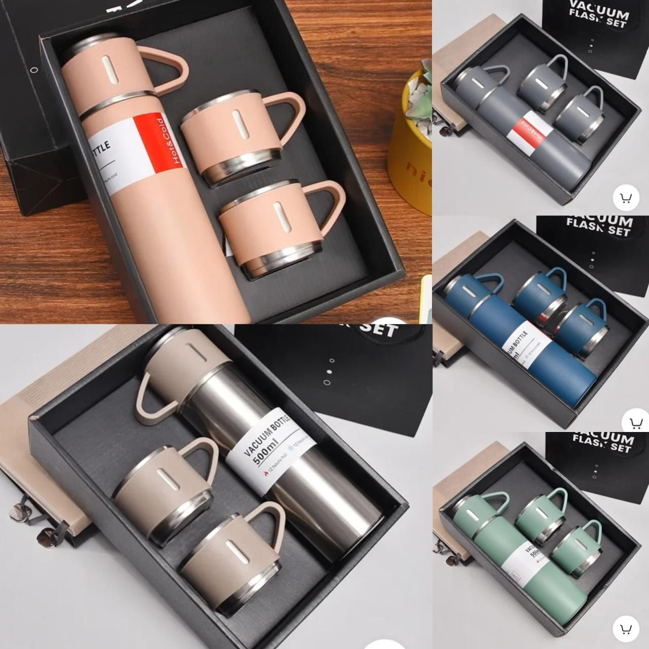 Stainless steel travel mug set
