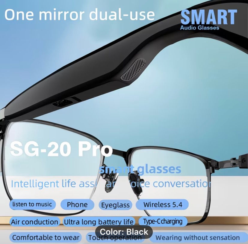 Thumbnail:  Bluetooth Audio Smart Glasses, Wireless 5.4 Open Ear Sound Eyeglasses with Buil