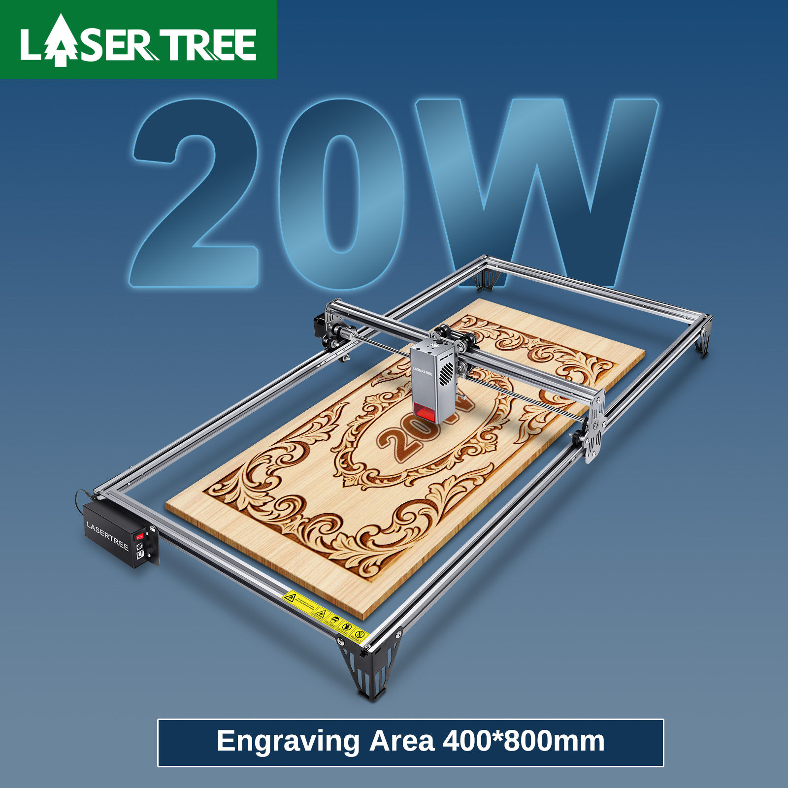 LASER TREE Laser Engraver with 20W Laser Module Working Area 400x800mm Laser Eng