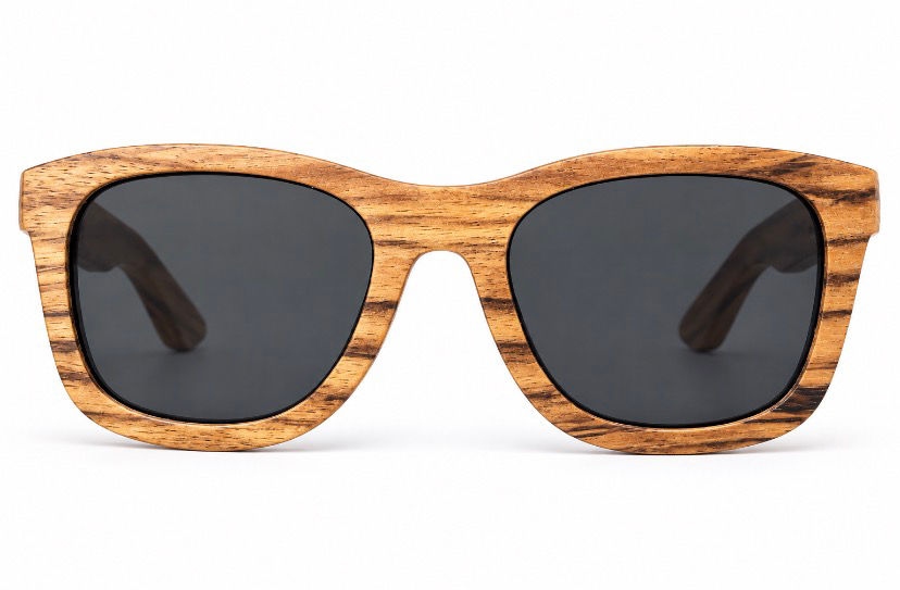 Sultan Optics Zebra Wood Sunglasses for Men & Women, Natural Zebra Wood Grain Fr
