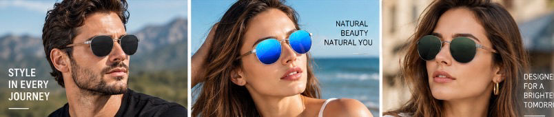 Thumbnail: KINGSSEVEN W5519 Natural Walnut Wood Polarized Sunglasses for Men & Women, Round