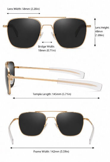 Thumbnail: Classic Square Aviator Sunglasses