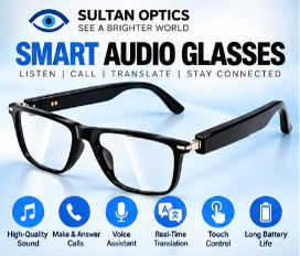 Smart Audio Glasses with Open-Ear Bluetooth Speakers, HD Calls & Noise Reduction