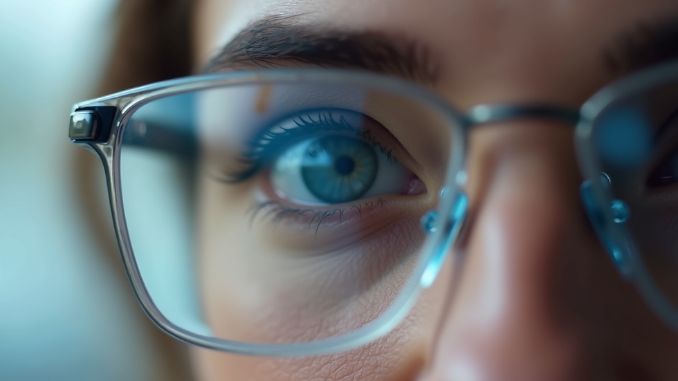 Close-up view of Even Realities G2A smart glasses showing the sleek frame and transparent display