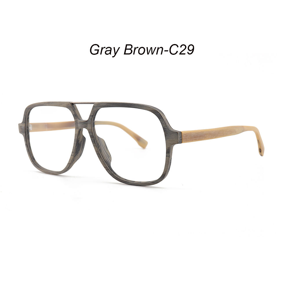 Thumbnail: CHFEKUMEET Eyeglasses Frames Men Wood Oversized Prescription Glasses Frame Spect