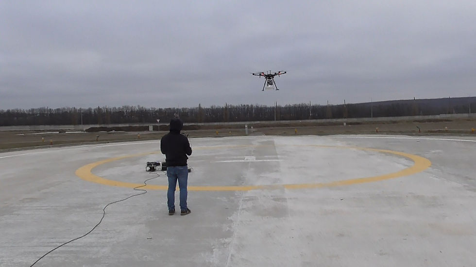 Пробный запуск БПЛА в непогоду