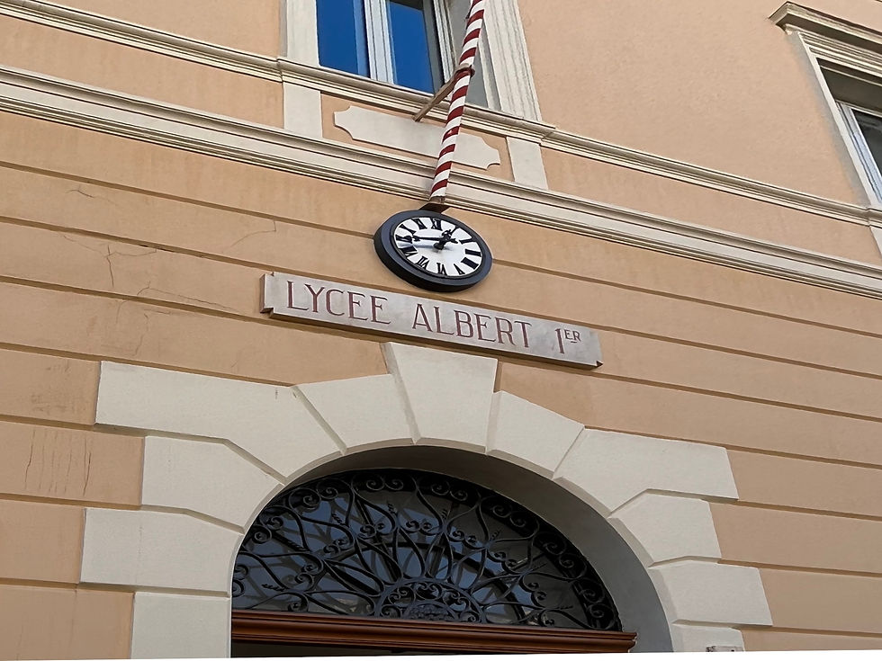 Entrance and lower façade of Lycée Albert-Ier in Monaco, in an archive photograph from November 2021.