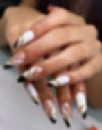 Après Nails Chrome and white French manicure – nail art by Neo Nails