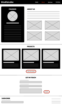 About page of prototype