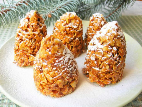 Новогодний десерт без выпечки "Еловые шишки"