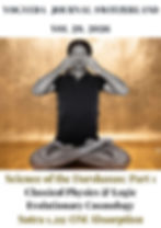 Master Shahid Khan demonstrating the scientific basis of the 6 Darshanas, classical physics, logic, and Yoga Sutra 1.29 on the cover of the Yogveda Journal Vol. 29.