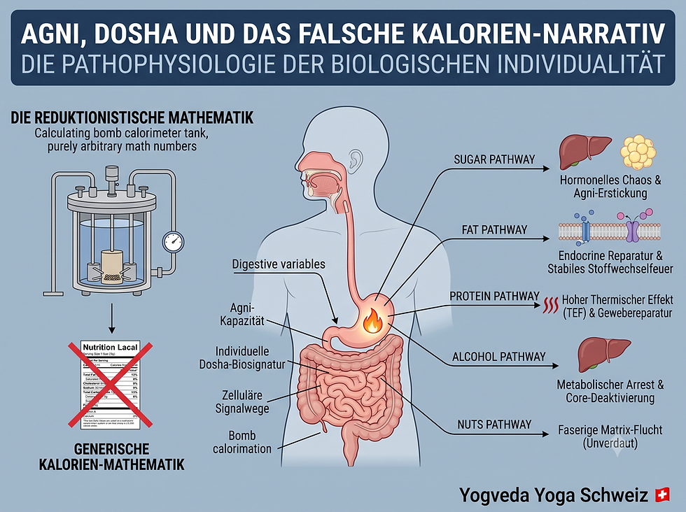 Ein medizinisches Vektordiagramm, das die Auswirkung von Zucker, Fett und Protein auf das menschliche Verdauungssystem zeigt.