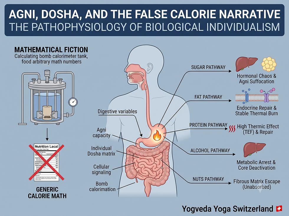 A clinical vector diagram illustrating the distinct metabolic pathways of sugar, fat, and protein within human physiology.