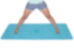 Legs apart with line in the centre