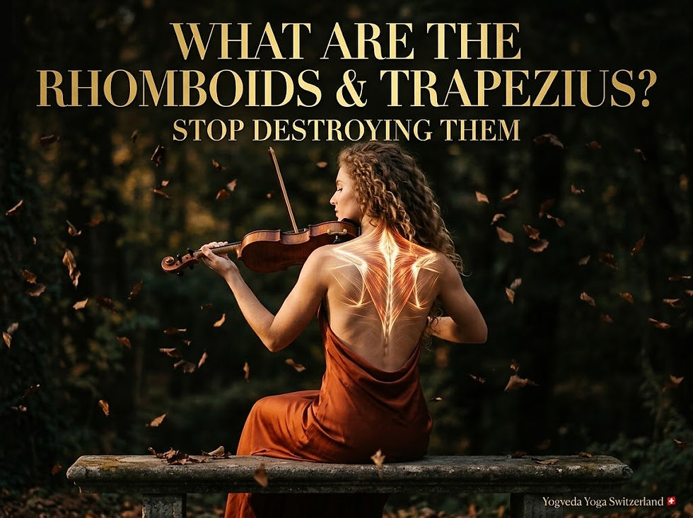 Yogveda Yoga Switzerland Master Shahid Khan deconstructs the functional anatomy of the Rhomboids and Trapezius to restore scapulothoracic stability.