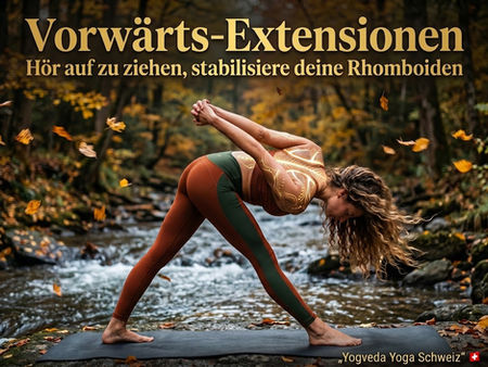 Yogveda Yoga Schweiz Master Shahid Khan dekonstruiert die funktionelle Anatomie der Vorwärts-Extensionen und die exzentrische Kontrolle der Rhomboiden.