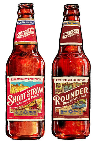 Blue Moon Expressionist Collection bottle and label illustrations by Graham Smith