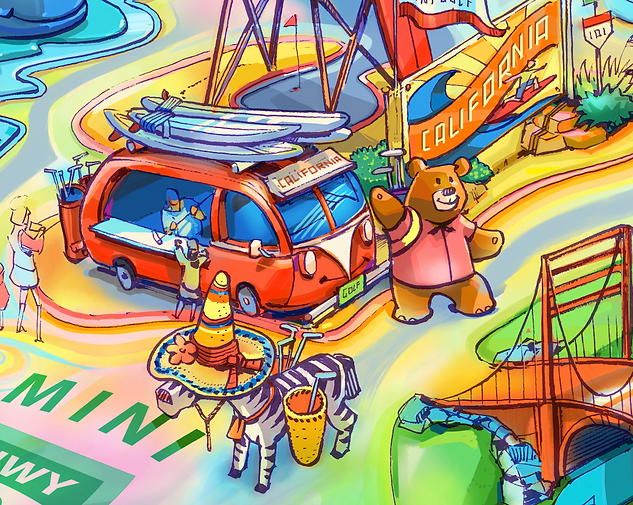 concept art for theme park at Belmont Park, Mission Beach California