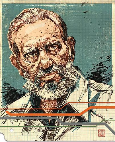 Fidel Castro portrait for Pacific Standard magazine