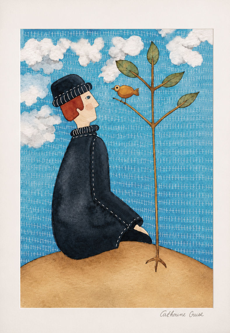 L'ami silencieux - Aquarelle originale