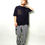 サムネイル： STRIPE EASY PANTS WHITE/BLACK