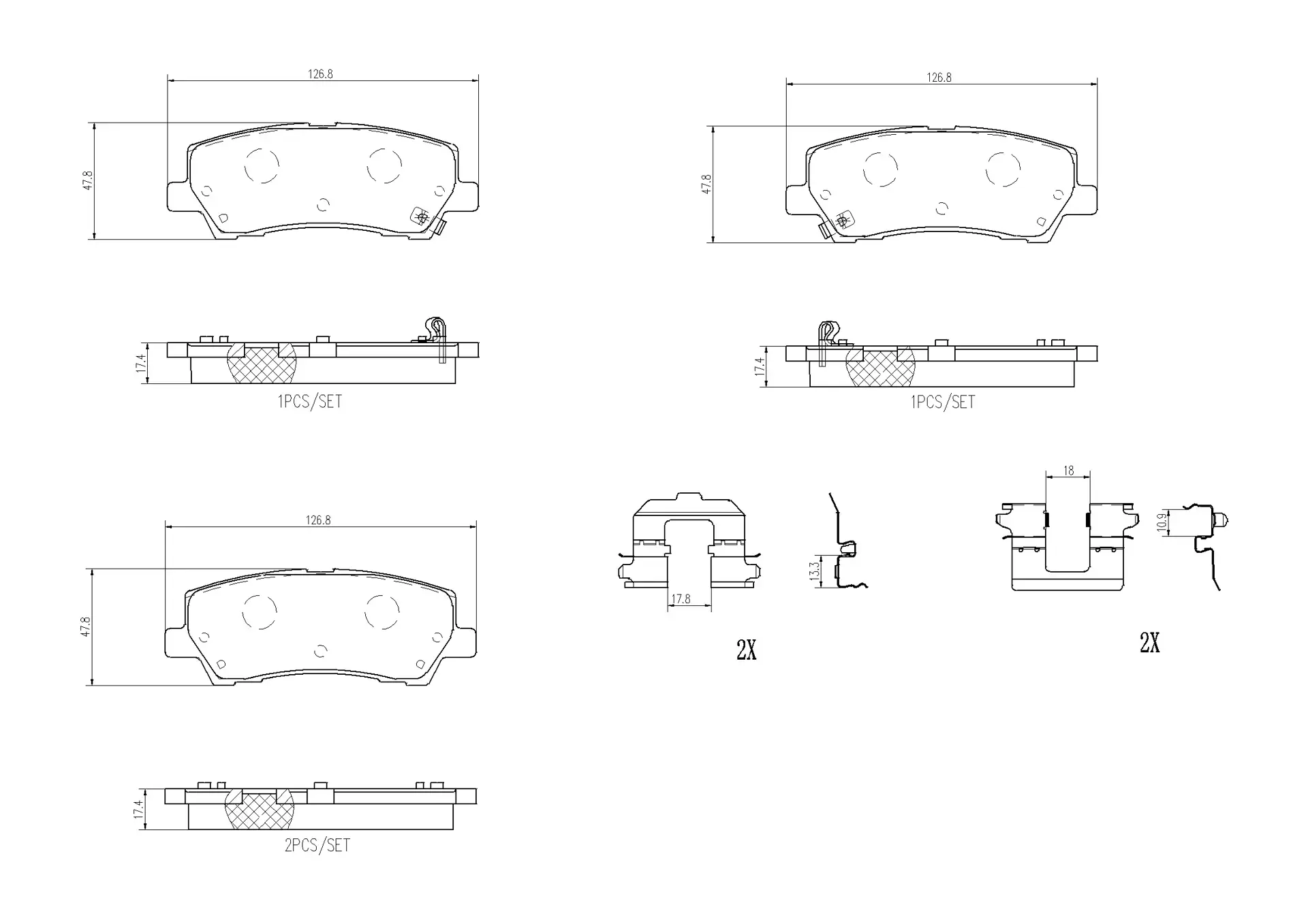 Brembo Rear Brake Pad Set - P24205