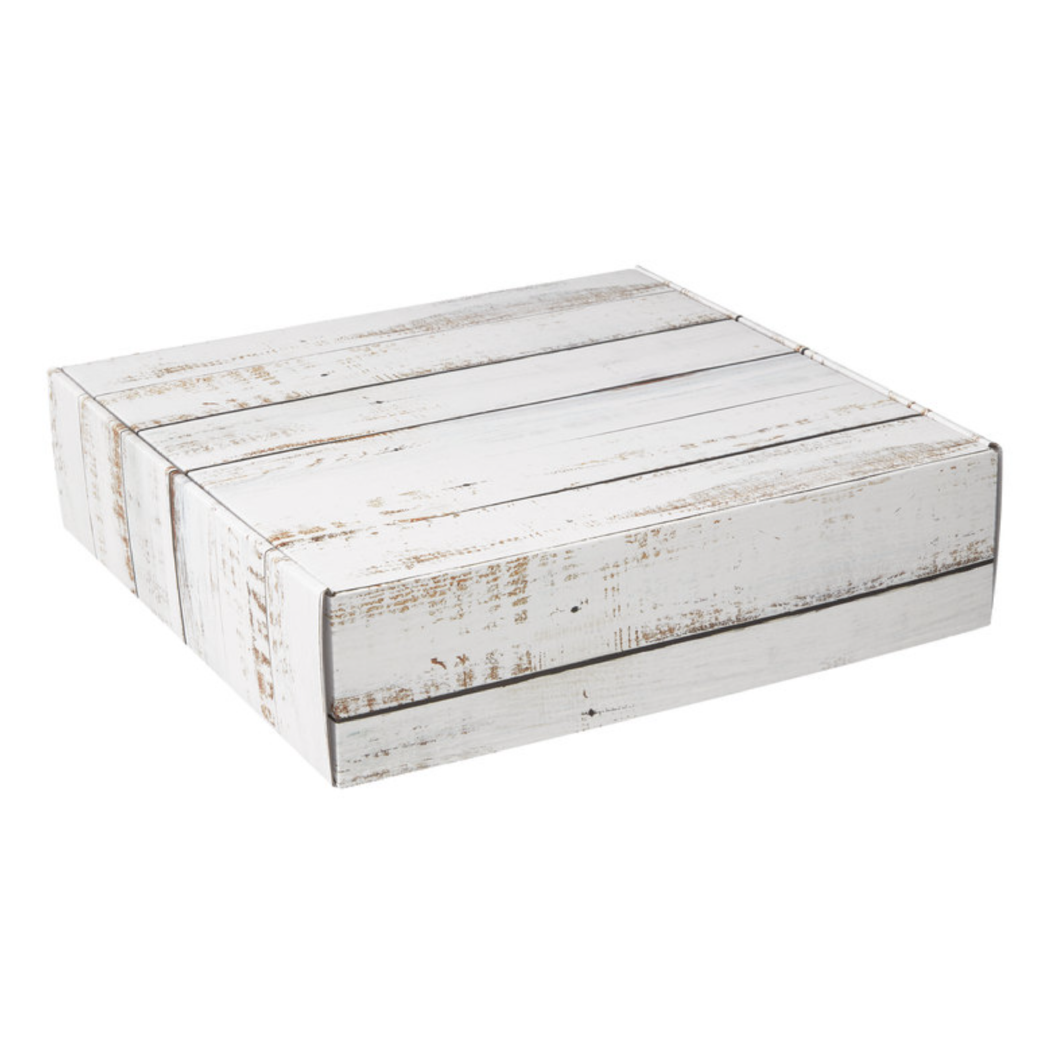 Medium Distressed White Wood Mailer Box 12" x 9" x 3"