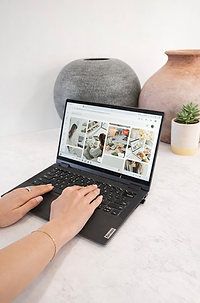 Hands on laptop