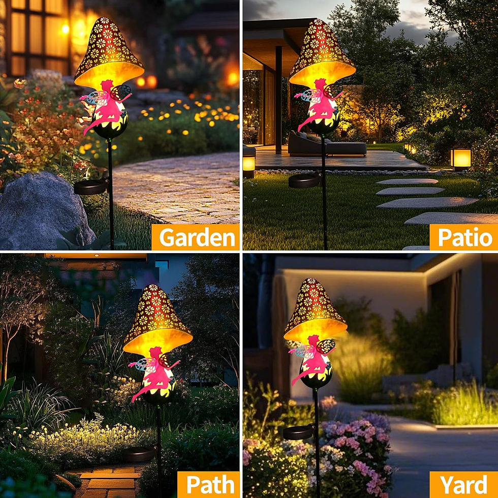 Miniature : Location 24/48 heures Tremdwoto lampe solaire exterieur jardin, Fée+Champignons