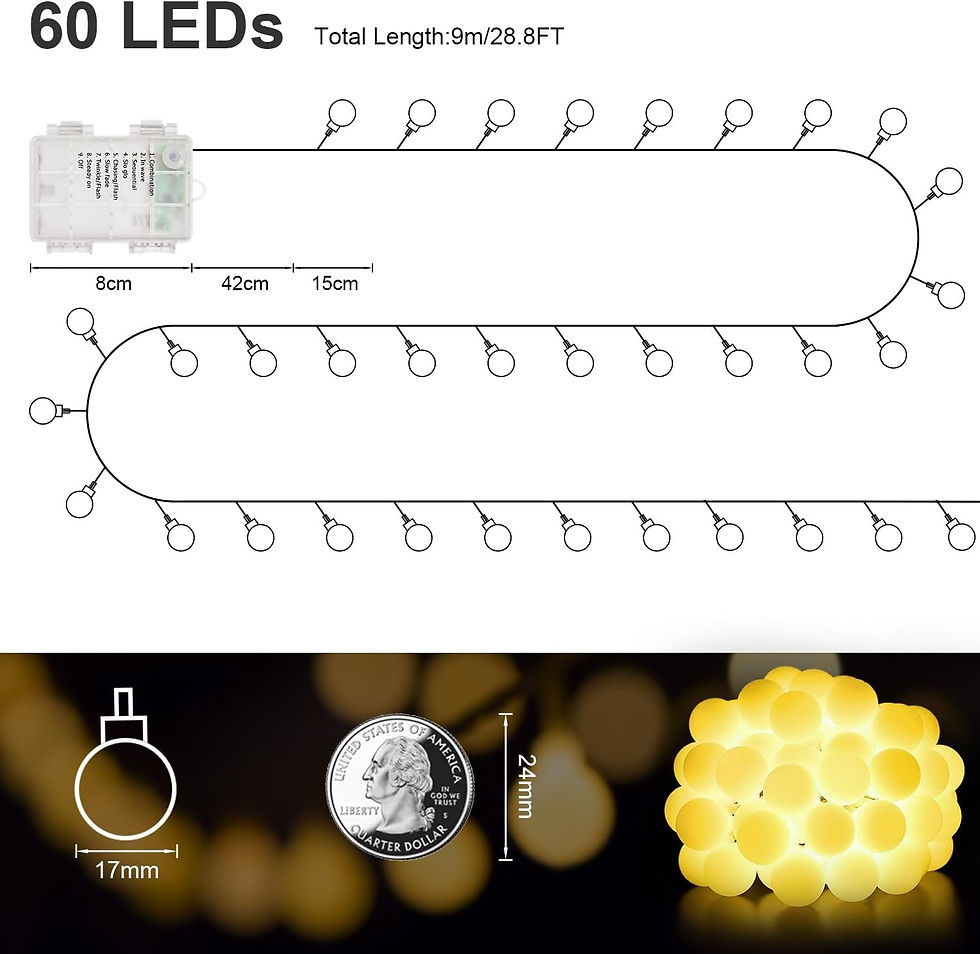 Miniature : Location 24/48 heures Liyade Guirlande lumineuse, guirlande lumineuse boule 8m