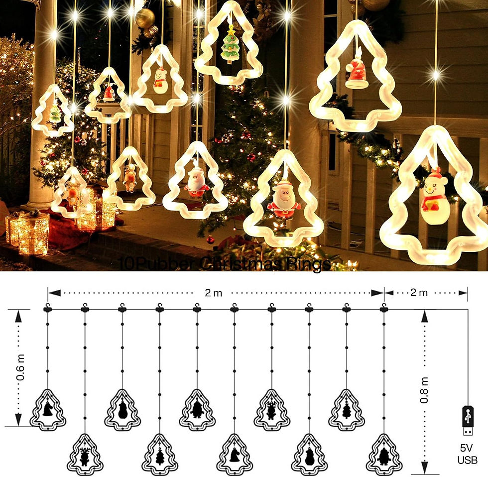 Miniature : Location 24/48 heures ZQEJEFD Rideau Lumineux Noël 3m, Guirlande Lumineuse