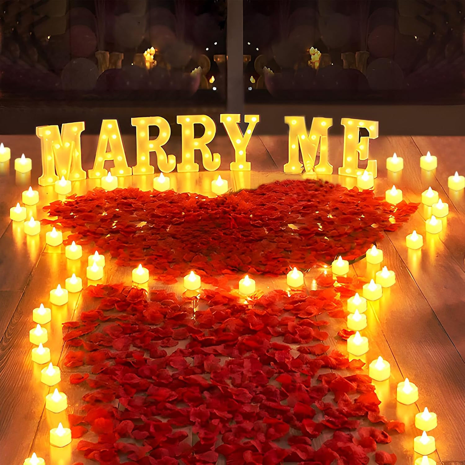 Location 24/48 heures Lot de 2031 lettres lumineuses « Marry Me » avec 24